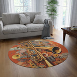 HarmonicCrescent Circular Rug