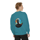 Vivid Victory Motif Garment-Dyed Sweatshirt