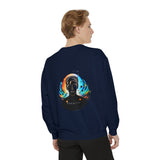 Vivid Victory Motif Garment-Dyed Sweatshirt