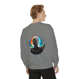 Vivid Victory Motif Garment-Dyed Sweatshirt