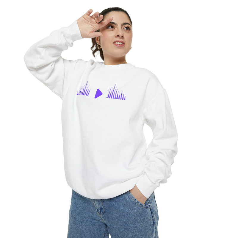 Vivid Victory Motif Garment-Dyed Sweatshirt