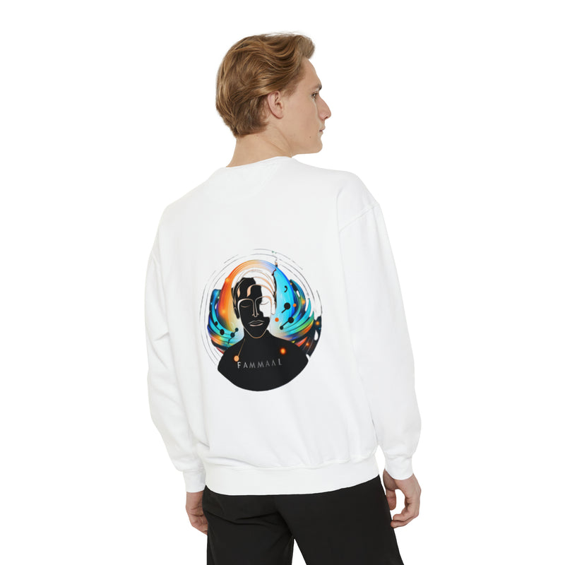 Vivid Victory Motif Garment-Dyed Sweatshirt