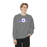 Vivid Victory Motif Garment-Dyed Sweatshirt